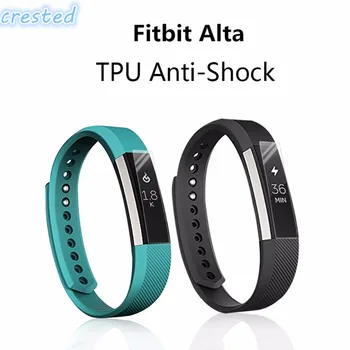 CRESTED for Fitbit Alta band-Fuld Dækning Clear Screen Protector High Definition-0,2 mm TPU Materiale Ultra Tynd Beskyttende Film