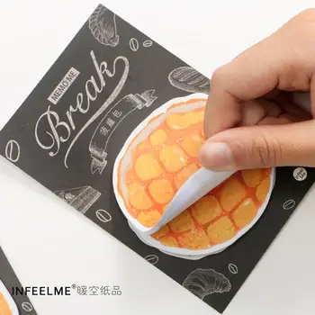 Croissant Ananas Brød Selvklæbende Memo Pad Sticky Notes Bogmærke Skolens Kontor Levering