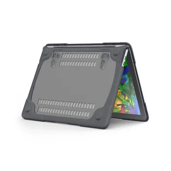 Crystal Clear TPU & PC Anti-drop Test 2M Hard Case stødsikkert Med Stå Cover til Macbook Pro touch bar 13 tommer 2016 A1706