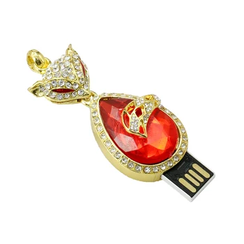 Crystal fox kat USB-Flash-Drev Thumb Stick Flash Disk 4GB, 8GB, 16GB, 32GB, 64GB Smykker Halskæde Pen-Drev Gaver