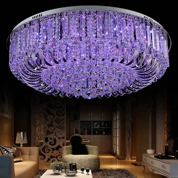 Crystal Loft Lys, Moderne Lamper Luksus Loft lamper Chrome luminaria deckenleuchte Runde Krystal Belysning i Hjemmet LED-Armatur