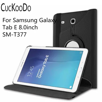 CucKooDo 360 Graders Roterende Stander Auto Sleep-Wake Smart Cover til Samsung Galaxy Tab E 8.0 SM-T377 4G LTE 8-Tommer