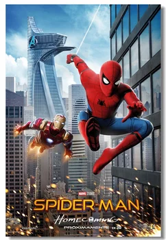 Custom Lærred Væg Udsmykning Spider-man Plakat Spider-man Homecoming Mærkat Vægmalerier Marvel Superhelte Tapet Kid Soveværelse #0116#