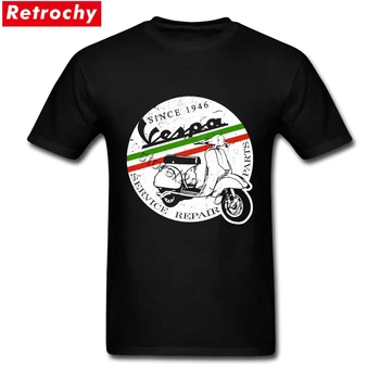 Custom Print Vespa T-Shirt med Vintage Italien Mandlige kortærmede O-hals Bomuld t-Shirt Mænd er Unikke Fars Dag Gaver Plus Størrelse