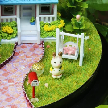 CUTEBEE dukkehus Miniature DIY Dukkehus Med Møbler sommerhus i Træ Legetøj For Børn, Fødselsdag, Gave Foråret Diskurs B016