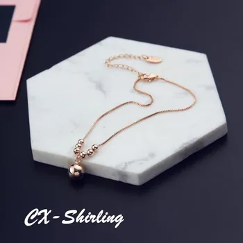CX-Shirling Kvindelige Kvalitet Fast Rose Guld Kobber Ankelkæde Søde Perler, Vedhæng Farve at Holde Kvindelige Høj Kvalitet Smykker, Anklet