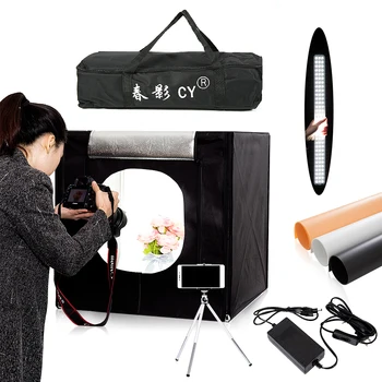 CY 60*60cm LED Foto Studio lys telt Softbox at Skyde Lys Telt Blød Boks + Bærbar Taske + AC-Adapter til Smykker, Legetøj Shoting