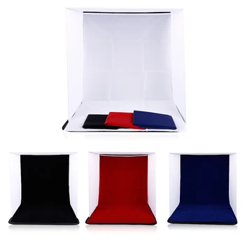 CY på lager 50cm Bærbare Mini Folde Studie Fotografering baggrund Sammenklappelig Softbox med 4 farve Backgound Blød boks og Lightbox