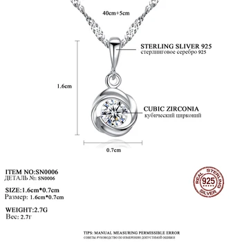 CZCITY Fine Smykker Cubic Zirconia Steg Blomst Klassiske 925 Sterling Sølv Halskæde Kvinder Kæde Halskæde Smykker Gave