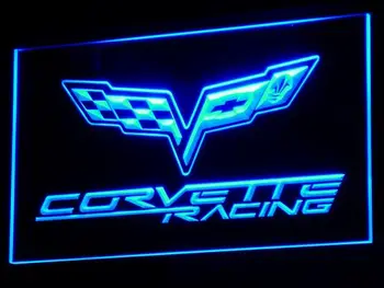 D095 Chevrolet Corvette Racing LED Neon Skilt med On/Off knap 20+ Farver Og 5 Størrelser at vælge