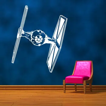 D270 STAR WARS TIE FIGHTER væg kunst, vinyl klistermærke værelses Aftagelige mærkat film stencil Væg plakat rumskib Vægmaleri Kids Room Decor