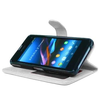 D5503 Blødt TPU & Pu Læder Flip Case Til Sony Xperia Z1 Kompakt Plastik cover med Kreditkort Holder Stand For Sony Z1 Mini Mobiltelefon