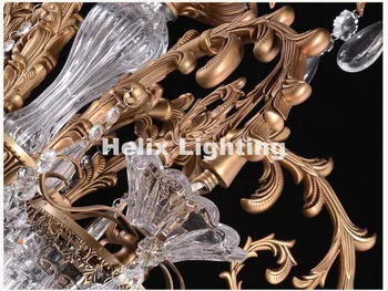 D60cm H85cm Moderne Messing E14 AC Luksus Krystal Bronze Strygejern Lysekroner Indendørs Belysning Til stuen og Restaurant Lysekrone