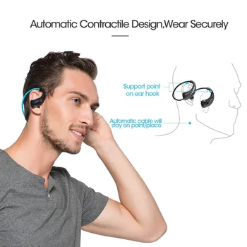 DACOM G06 Trådløse Bluetooth-Hovedtelefoner, Sport Neckband Hovedtelefoner IPX5 Vandtæt Stereo Headset Øretelefoner til iPhone 5 6 7 Samsung