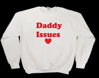 Daddy Spørgsmål røde Bogstaver Print Kvinder Afslappede Sweatshirts Hoody Dame Sjove Hipster Street Drop Skib ZT-103