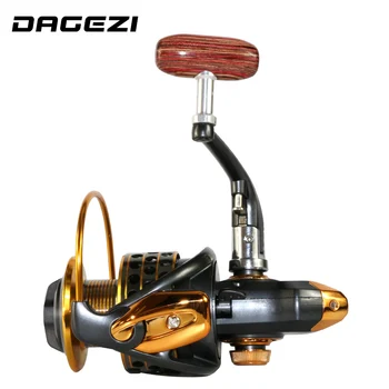 DAGEZI 13+1BB spinning-fiskeri hjul helt i metal og træ Håndtag fiskehjul 1000-7000 serie uden pauser metal hoved spinding hjul