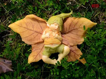 Dagligdags Samling Harpiks Engel Figur Juletræ/Halloween-Dekorationer, Haven Indretning Sovende Fairy Baby Udendørs Statue