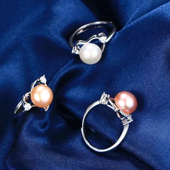 Dainashi 2017 Hot Salg 925 Sterling Sølv Ring For Kvinder elsker Ring 9-10 mm Ægte Ferskvands Perle Smykker af Høj Kvalitet