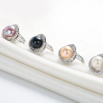 Dainashi Bøde På Tværs Af Runde Ringe Til Kvinder 925 Sterling Sølv Smykker Naturlige Hvide Perle Smykker Justerbare Ringe 2016 Smykker