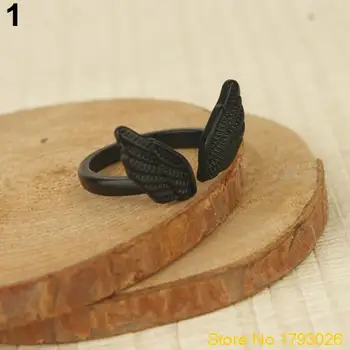 Dame Damer Elegant Angel Wing Form Ring-Manchet Åbning Ring til Romantiske Design 4U34