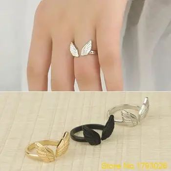 Dame Damer Elegant Angel Wing Form Ring-Manchet Åbning Ring til Romantiske Design 4U34