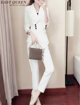 Dame jakkesæt blazer hvid sort jakkesæt til kvinder mode kontor ensartet design kvinder DD254