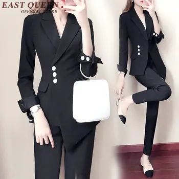 Dame jakkesæt blazer hvid sort jakkesæt til kvinder mode kontor ensartet design kvinder DD254