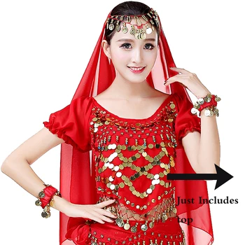 Damer Kvinder Mavedans Kostume Top Bluse Indiske Udføre Orientalske Mavedanser Bollywood Karneval, Halloween, Jul Udstyr