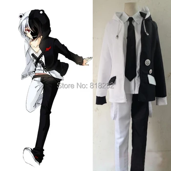 Danganronpa Monokuma Skole Uniform Frakke, Jakke, Skjorte, Bukser Outfit Anime Cosplay Kostumer