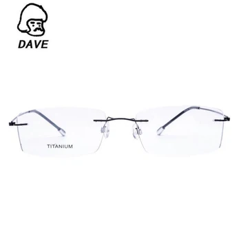 DAVE 2017 Titanium Nærsynethed Uindfattede Briller Hukommelse Firkantede Briller Optiske Syn Frame Briller Mænd Kvinder Brand Designer
