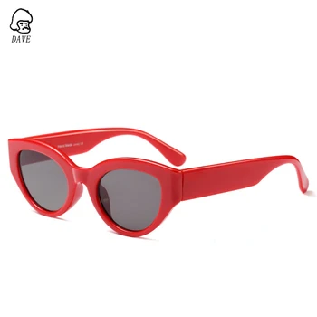 DAVE Mærke Ovale Solbriller Kvinder Luksus Designer Lille Ramme Solbriller Pink Rød Blå Linse Brille Kvindelige Las gafas de sol UV400
