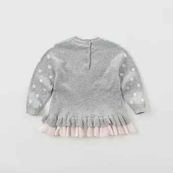 DB5628 dave bella efteråret baby piger pullover toppe spædbarn tøj toddler børn strikket Sweater