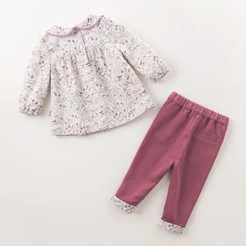 DB5798 dave bella efteråret baby infant piger tøj sæt trykt passer til børn toddler udstyr af høj kvalitet tøj