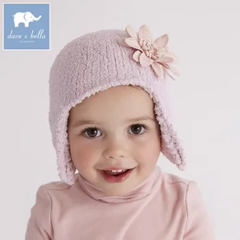DB6114-1 dave bella efterår og vinter baby piger pink lilla hat kat tekstil-hat