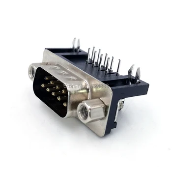 DB9 PCB-adapter-stik RS232 seriel Vinkel 90 data kabel stik til Com-stikket 9pin hul port-stikket female&Male D-type