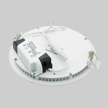 [DBF]Ultra Tyndt Design 3W 4W 6W 9W 12W 15W LED Overflade, Forsænket Loft Grid Downlight / Runde-Panel Lys