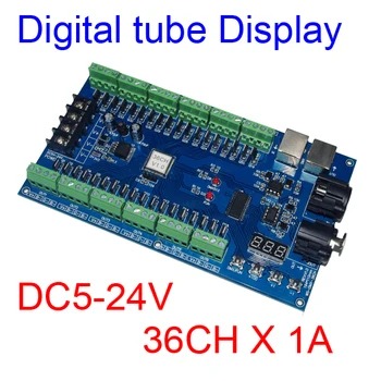 Dc 5 v-24V 36CH RGB DMX512 dekoder LED DMX XRL 3P Controller 36 kanal 13groups RGB ANTAL 36A udgang for LED strip LED-modul tape