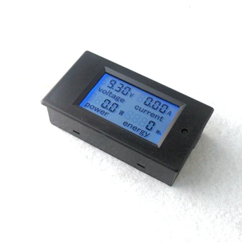 DC Voltmeter Amperemeter DC 6.5~100V 0~20A 4 i 1 Digital Spænding Strøm Energi meter Store LCD-Skærm