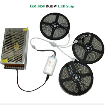 DC12V Led Strip Light 5050 SMD RGBW RGBWW Vandtæt/Ikke Vandtæt + 2,4 G RF-Controlleren + Power adapter Kit 5M 10M 15M 20M
