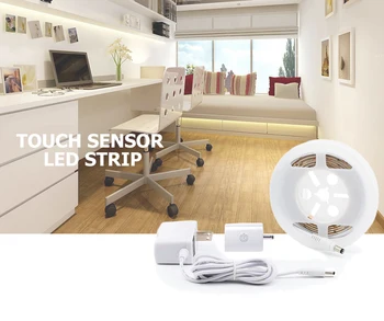 DC12V LED Touch Sensor Strip IP65 Vandtæt 1,5 M Dæmpbar LED Strip Bed Let Kabinet Lys Varm Hvid