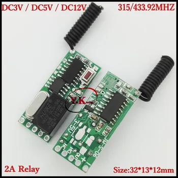 DC3V 3.3 V 3,7 V 4.2 V 5V og 12V Relæ, 2A Mini Remote Switch Rx kun BEDE Intelligente Hjem Broadlink RF App trådløse Switch NO COM NC-Kontakt