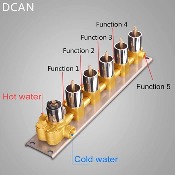 DCACN Multi-Funktion concel Brusebad omskifterventil Stort Vand Flow Fem Vand Forretninger 60L/min Messing Panel Dækker Brusebad Ventil