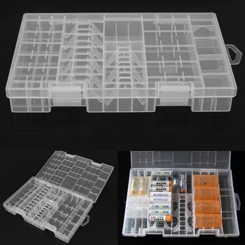 De gennemsigtige Plast-AA, AAA, C, D, 9V Hård Plast Batteri Opbevaring Feltet på batterier og Holder Stor Størrelse