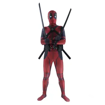 Deadpool Kostume Deadpool Cospaly Full Body Valgfri Bælte 3D Super Hero Cospaly XMAN Avengers for voksne børn
