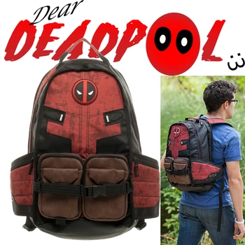 Deadpool skoletasker Marvel Comics Deadpool superhelt Film borgerkrig Captain America Mænds Skole Taske Rejse Bærbar Rygsække