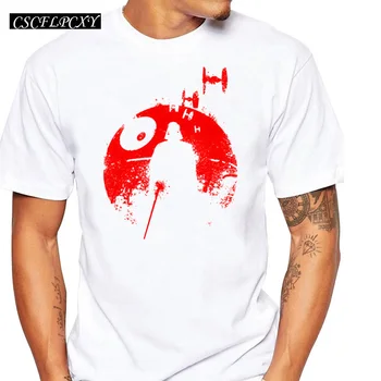 Death Star Mørke Herre mode Mænd t-shirt i retro geometriske trykte kort ærme toppe Star War kreative design cool hipster tee