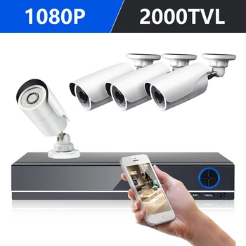 DEFEWAY 1080P HDMI-DVR 2000TVL 1080P HD Udendørs Hjem Sikkerhed Kamera System 8CH CCTV Videoovervågning DVR Kit AHD 4 Kamera Sæt