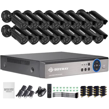 DEFEWAY 1200TVL 720P HD Udendørs CCTV Sikkerhed Kamera System 1080N Hjem Videoovervågning DVR Kit 16 CH 1080P HDMI-Udgang