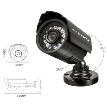 DEFEWAY 8 1200TVL 720P HD Udendørs CCTV Sikkerhed Kamera System 1080N Hjem Videoovervågning DVR Kit 8 CH 1080P HDMI-Udgang
