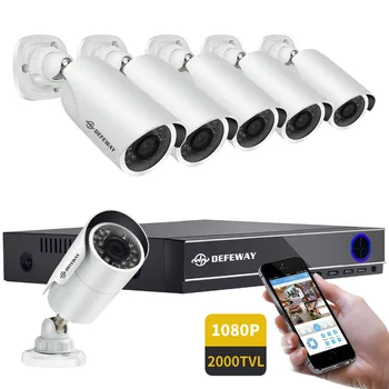DEFEWAY HD Hjem Sikkerhed Videoovervågning Kit 8CH CCTV System 2000 TVL 1080P HDMI-AHD CCTV DVR Udendørs overvågningskameraer Ny